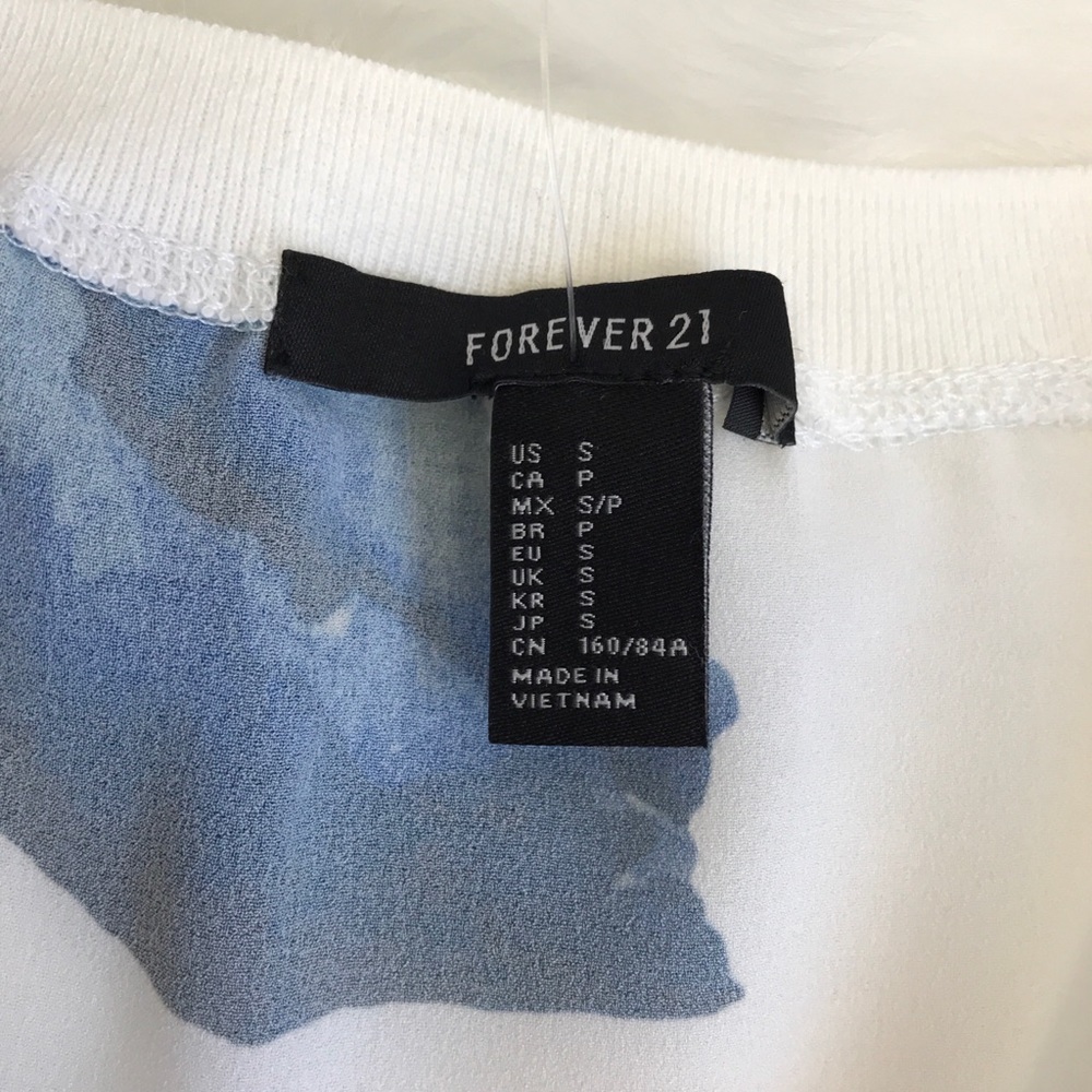 🚫SOLD🚫 NWT Sheer White Chiffon Sweatshirt Blue - Picture 15 of 16